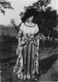 Miss Mary Hare dressed in "Lady Gainsborough" costume in celebration of her 70th birthday, 03 November 1935.